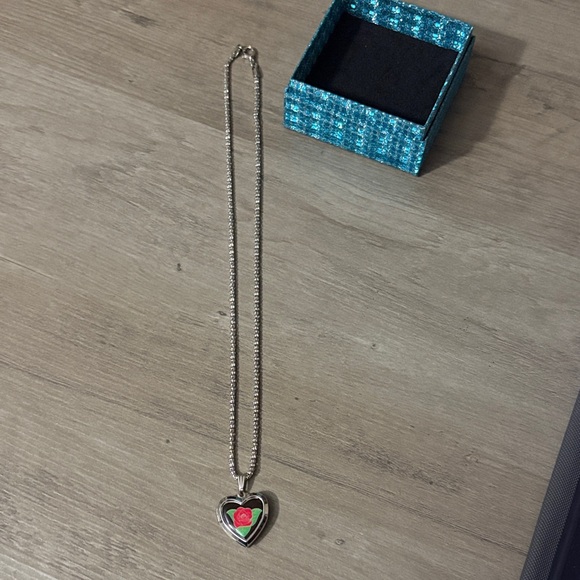 unbranded Jewelry - Heart locket Necklace with Rose Design in box
